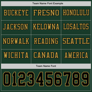 Custom Green Black-Old Gold Long Sleeve Authentic Football Jersey