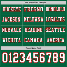 Load image into Gallery viewer, Custom Kelly Green White-Red Long Sleeve Authentic Football Jersey

