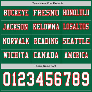 Custom Kelly Green White-Red Long Sleeve Authentic Football Jersey