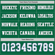 Load image into Gallery viewer, Custom Kelly Green White Royal-Gray Long Sleeve Authentic Football Jersey
