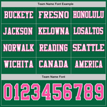 Load image into Gallery viewer, Custom Kelly Green Pink-White Long Sleeve Authentic Football Jersey
