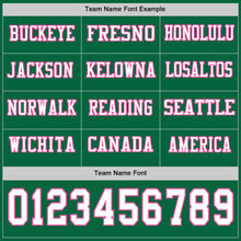 Load image into Gallery viewer, Custom Kelly Green White-Pink Long Sleeve Authentic Football Jersey
