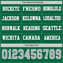 Load image into Gallery viewer, Custom Kelly Green Gray-White Long Sleeve Authentic Football Jersey
