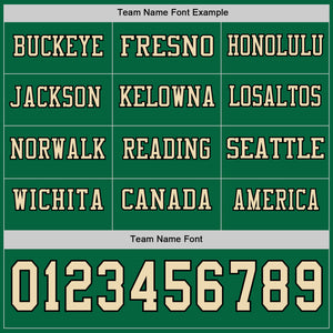 Custom Kelly Green Cream-Black Long Sleeve Authentic Football Jersey
