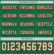 Load image into Gallery viewer, Custom Kelly Green Cream-Red Long Sleeve Authentic Football Jersey
