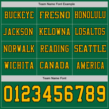Load image into Gallery viewer, Custom Kelly Green Gold-Black Long Sleeve Authentic Football Jersey
