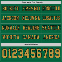 Load image into Gallery viewer, Custom Kelly Green Old Gold-Black Long Sleeve Authentic Football Jersey
