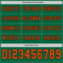 Load image into Gallery viewer, Custom Kelly Green Orange-Black Long Sleeve Authentic Football Jersey
