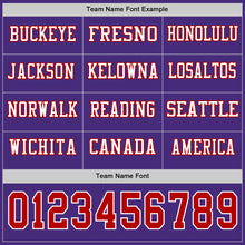 Load image into Gallery viewer, Custom Purple Red-White Long Sleeve Authentic Football Jersey
