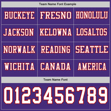 Load image into Gallery viewer, Custom Purple White-Red Long Sleeve Authentic Football Jersey
