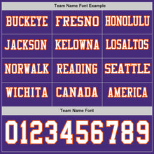 Load image into Gallery viewer, Custom Purple White-Orange Long Sleeve Authentic Football Jersey
