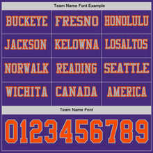 Load image into Gallery viewer, Custom Purple Orange-Gray Long Sleeve Authentic Football Jersey
