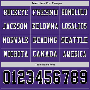 Custom Purple Black-White Long Sleeve Authentic Football Jersey