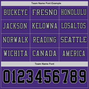 Custom Purple Black-Gray Long Sleeve Authentic Football Jersey