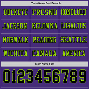 Custom Purple Black-Neon Green Long Sleeve Authentic Football Jersey