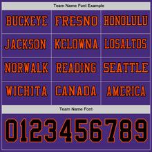 Load image into Gallery viewer, Custom Purple Black-Orange Long Sleeve Authentic Football Jersey
