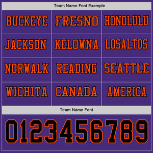 Custom Purple Black-Orange Long Sleeve Authentic Football Jersey
