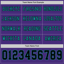 Load image into Gallery viewer, Custom Purple Black-Teal Long Sleeve Authentic Football Jersey
