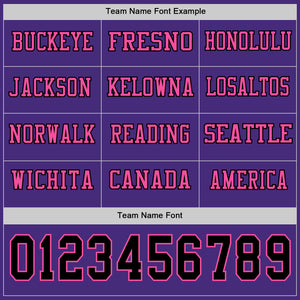 Custom Purple Black-Pink Long Sleeve Authentic Football Jersey