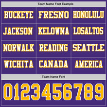 Load image into Gallery viewer, Custom Purple Gold-White Long Sleeve Authentic Football Jersey
