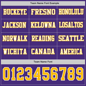 Custom Purple Gold-White Long Sleeve Authentic Football Jersey