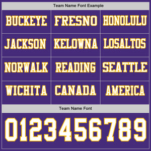 Custom Purple White-Gold Long Sleeve Authentic Football Jersey
