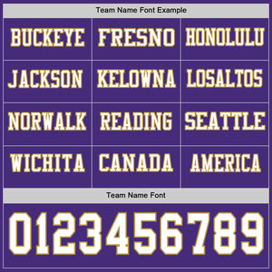 Custom Purple White-Old Gold Long Sleeve Authentic Football Jersey