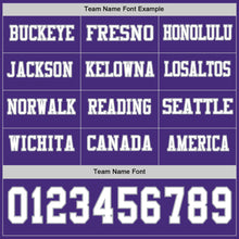 Load image into Gallery viewer, Custom Purple White-Gray Long Sleeve Authentic Football Jersey
