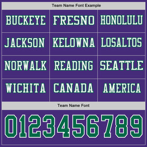 Custom Purple Kelly Green-White Long Sleeve Authentic Football Jersey