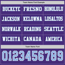Load image into Gallery viewer, Custom Purple Light Blue-White Long Sleeve Authentic Football Jersey
