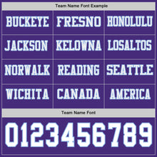 Load image into Gallery viewer, Custom Purple White-Light Blue Long Sleeve Authentic Football Jersey
