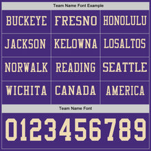 Load image into Gallery viewer, Custom Purple Cream Long Sleeve Authentic Football Jersey
