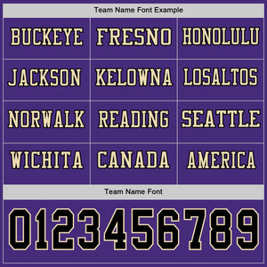 Custom Purple Black-Cream Long Sleeve Authentic Football Jersey
