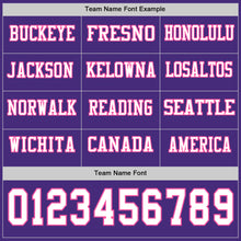 Load image into Gallery viewer, Custom Purple White-Pink Long Sleeve Authentic Football Jersey
