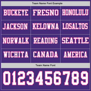 Custom Purple White-Pink Long Sleeve Authentic Football Jersey