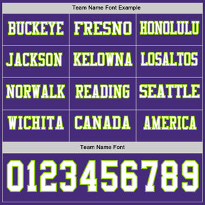 Custom Purple White-Neon Green Long Sleeve Authentic Football Jersey