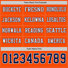 Load image into Gallery viewer, Custom Orange Navy-White Long Sleeve Authentic Football Jersey
