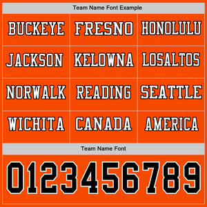 Custom Orange Black-White Long Sleeve Authentic Football Jersey