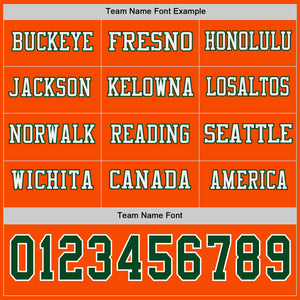 Custom Orange Green-White Long Sleeve Authentic Football Jersey