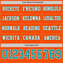 Load image into Gallery viewer, Custom Orange Teal-White Long Sleeve Authentic Football Jersey
