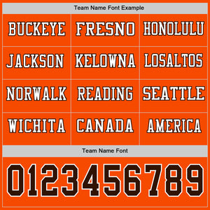 Custom Orange Brown-White Long Sleeve Authentic Football Jersey