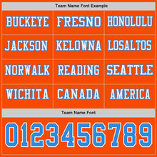 Load image into Gallery viewer, Custom Orange Powder Blue-White Long Sleeve Authentic Football Jersey
