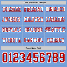 Load image into Gallery viewer, Custom Light Blue Red-White Long Sleeve Authentic Football Jersey
