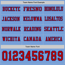 Load image into Gallery viewer, Custom Light Blue Red-Royal Long Sleeve Authentic Football Jersey
