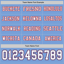 Load image into Gallery viewer, Custom Light Blue White Royal-Red Long Sleeve Authentic Football Jersey
