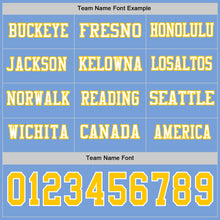 Load image into Gallery viewer, Custom Light Blue Yellow-White Long Sleeve Authentic Football Jersey
