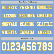 Load image into Gallery viewer, Custom Light Blue White-Yellow Long Sleeve Authentic Football Jersey
