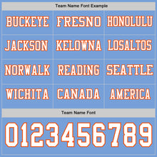 Load image into Gallery viewer, Custom Light Blue White-Orange Long Sleeve Authentic Football Jersey
