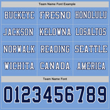 Load image into Gallery viewer, Custom Light Blue Navy-White Long Sleeve Authentic Football Jersey

