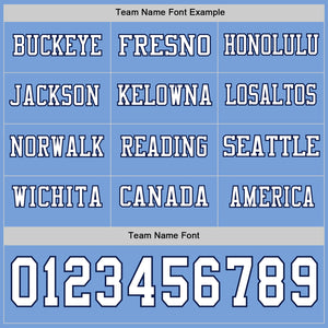 Custom Light Blue White-Navy Long Sleeve Authentic Football Jersey